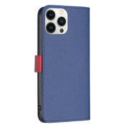 BF13 Custodia per telefono in pelle con trama incrociata abbinata al colore, For iPhone 13 Pro Max