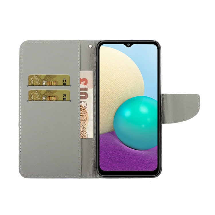 Custodia in pelle con motivo a disegno colorato, For Samsung Galaxy A02, For Samsung Galaxy A03s US Version