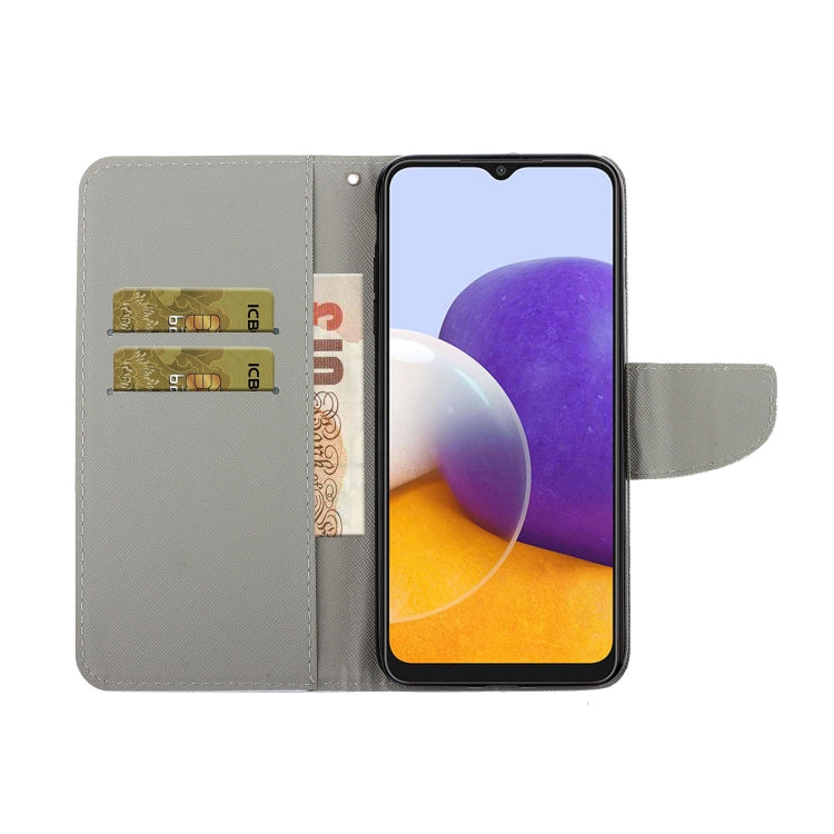 Custodia in pelle con motivo a disegno colorato, For Samsung Galaxy A22 5G, For Samsung Galaxy A32 4G
