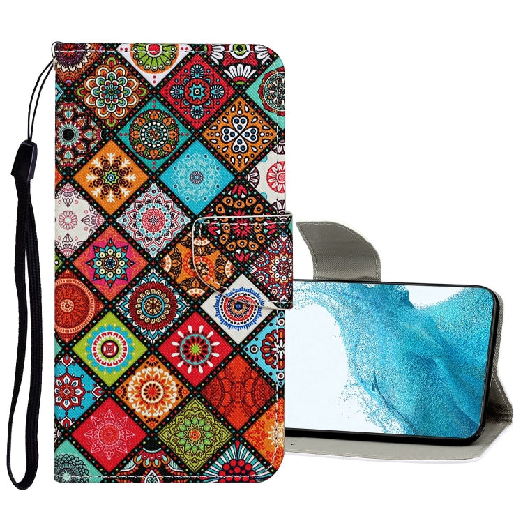 Custodia in pelle con motivo a disegno colorato, For Samsung Galaxy S22 5G, For Samsung Galaxy S22+ 5G