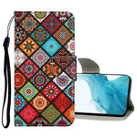 Custodia in pelle con motivo a disegno colorato, For Samsung Galaxy S22 5G, For Samsung Galaxy S22+ 5G