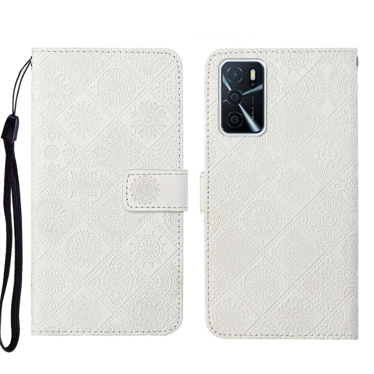Custodia per cellulare in pelle con motivo goffrato stile etnico, For OPPO A16, For OPPO A94 5G, For OPPO Realme C20 / C21