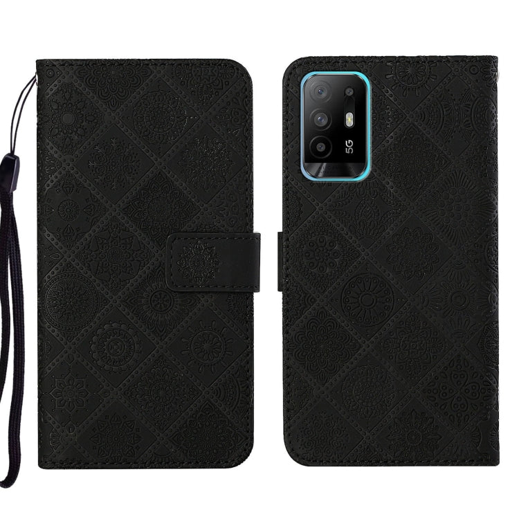 Custodia per cellulare in pelle con motivo goffrato stile etnico, For OPPO A16, For OPPO A94 5G, For OPPO Realme C20 / C21