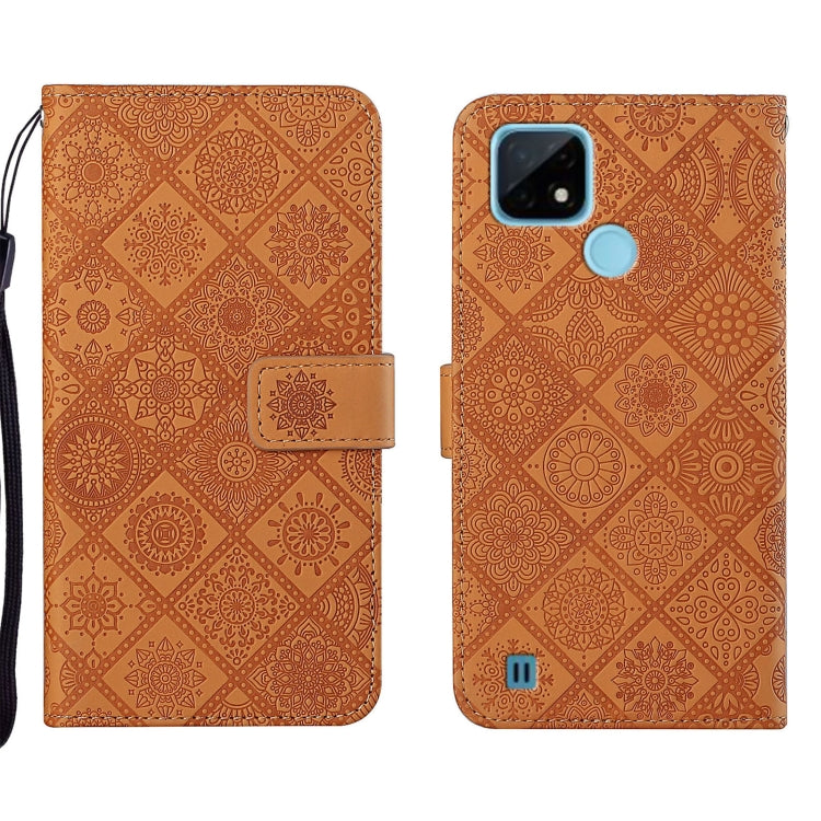 Custodia per cellulare in pelle con motivo goffrato stile etnico, For OPPO A16, For OPPO A94 5G, For OPPO Realme C20 / C21