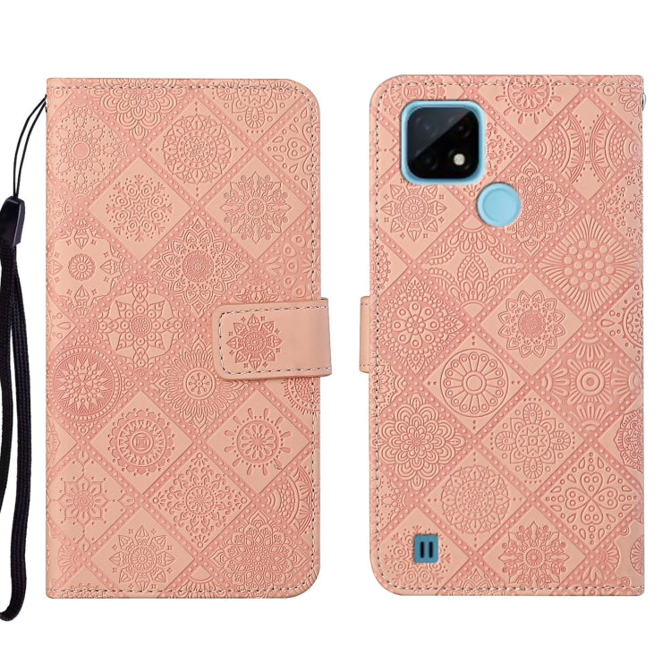 Custodia per cellulare in pelle con motivo goffrato stile etnico, For OPPO A16, For OPPO A94 5G, For OPPO Realme C20 / C21