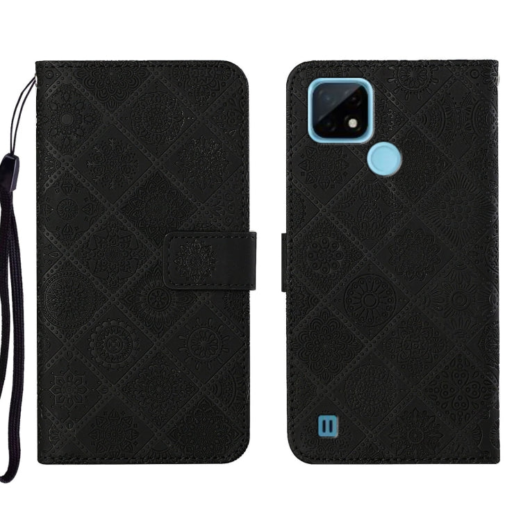 Custodia per cellulare in pelle con motivo goffrato stile etnico, For OPPO A16, For OPPO A94 5G, For OPPO Realme C20 / C21