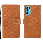 Custodia per cellulare in pelle con motivo goffrato stile etnico, For OPPO Reno5 5G, For OPPO Reno5 Pro 5G, For OPPO Reno6 5G