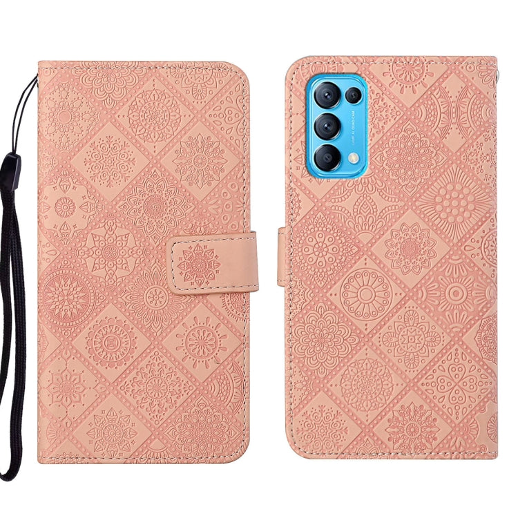 Custodia per cellulare in pelle con motivo goffrato stile etnico, For OPPO Reno5 5G, For OPPO Reno5 Pro 5G, For OPPO Reno6 5G
