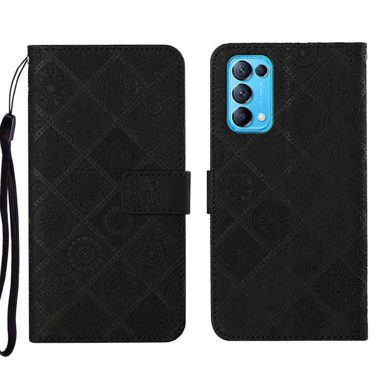 Custodia per cellulare in pelle con motivo goffrato stile etnico, For OPPO Reno5 5G, For OPPO Reno5 Pro 5G, For OPPO Reno6 5G