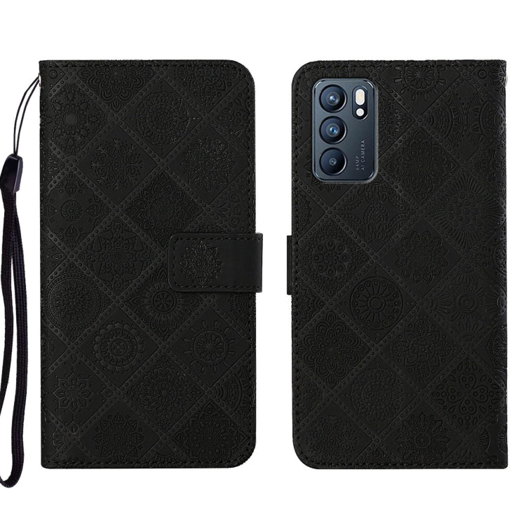 Custodia per cellulare in pelle con motivo goffrato stile etnico, For OPPO Reno5 5G, For OPPO Reno5 Pro 5G, For OPPO Reno6 5G