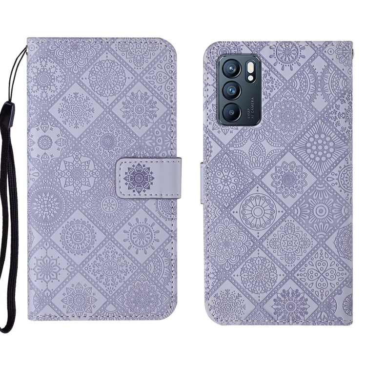 Custodia per cellulare in pelle con motivo goffrato stile etnico, For OPPO Reno5 5G, For OPPO Reno5 Pro 5G, For OPPO Reno6 5G