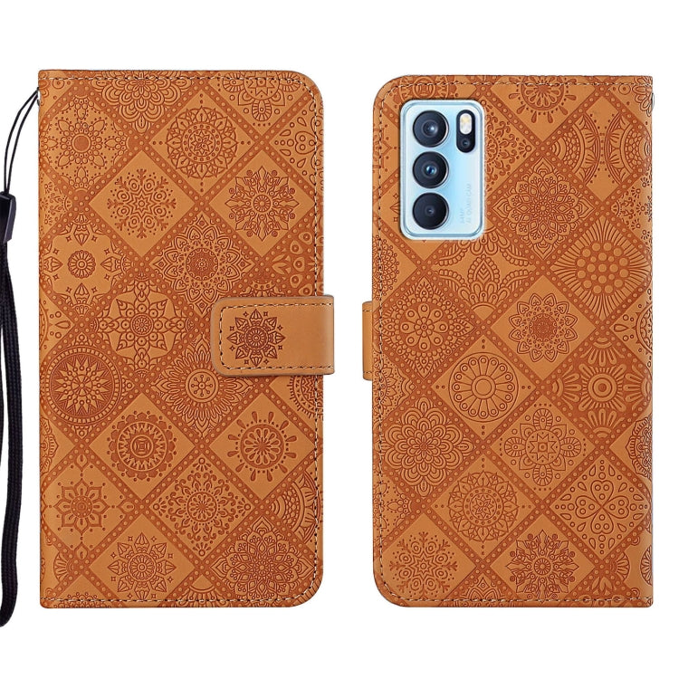 Custodia per cellulare in pelle con motivo goffrato stile etnico, For OPPO Reno6 Pro 5G, For OPPO Realme 8 4G, For OPPO Realme 8 5G