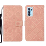 Custodia per cellulare in pelle con motivo goffrato stile etnico, For OPPO Reno6 Pro 5G, For OPPO Realme 8 4G, For OPPO Realme 8 5G