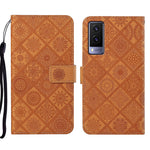 Custodia per cellulare in pelle con motivo goffrato stile etnico, For vivo V21, For vivo V21e 4G, For vivo V21e 5G