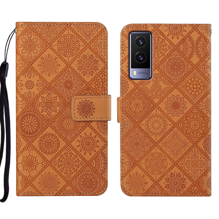 Custodia per cellulare in pelle con motivo goffrato stile etnico, For vivo V21, For vivo V21e 4G, For vivo V21e 5G