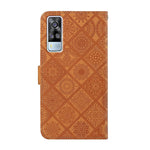 Custodia per cellulare in pelle con motivo goffrato stile etnico, For vivo Y51 2020, For vivo Y21