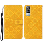 Custodia per cellulare in pelle con motivo goffrato stile etnico, For vivo Y51 2020, For vivo Y21