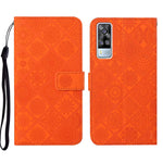 Custodia per cellulare in pelle con motivo goffrato stile etnico, For vivo Y51 2020, For vivo Y21