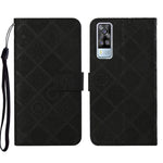 Custodia per cellulare in pelle con motivo goffrato stile etnico, For vivo Y51 2020, For vivo Y21