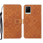 Custodia per cellulare in pelle con motivo goffrato stile etnico, For vivo Y51 2020, For vivo Y21