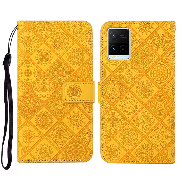 Custodia per cellulare in pelle con motivo goffrato stile etnico, For vivo Y51 2020, For vivo Y21