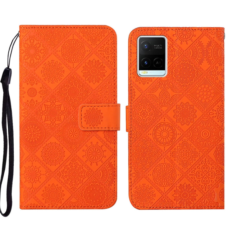 Custodia per cellulare in pelle con motivo goffrato stile etnico, For vivo Y51 2020, For vivo Y21
