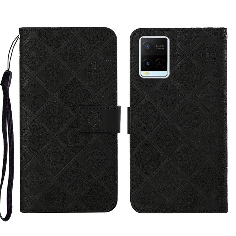 Custodia per cellulare in pelle con motivo goffrato stile etnico, For vivo Y51 2020, For vivo Y21
