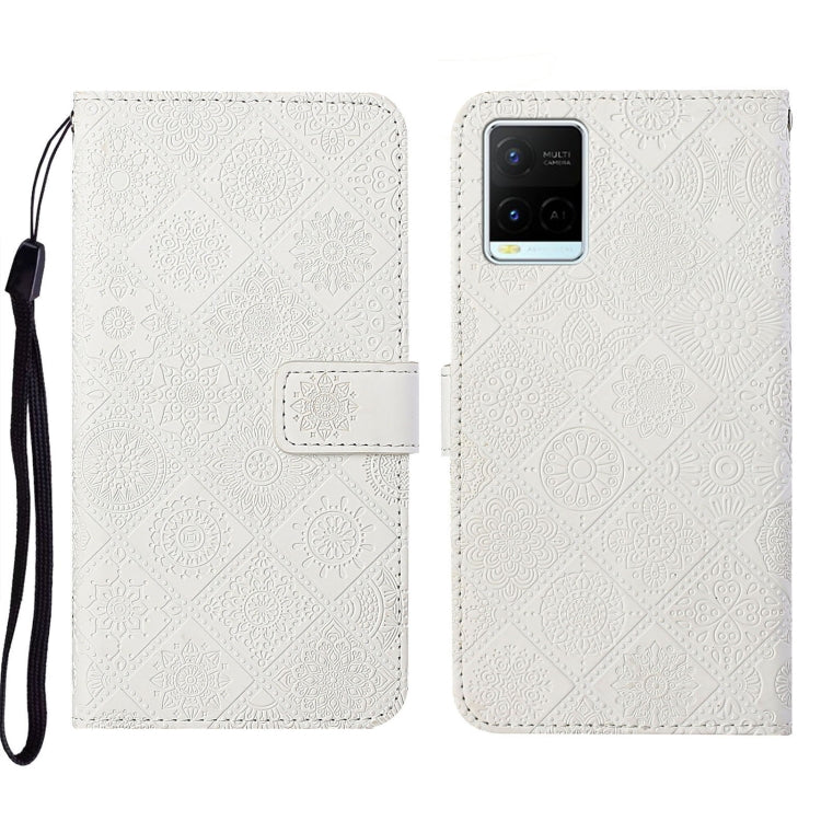 Custodia per cellulare in pelle con motivo goffrato stile etnico, For vivo Y51 2020, For vivo Y21