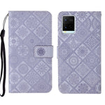Custodia per cellulare in pelle con motivo goffrato stile etnico, For vivo Y51 2020, For vivo Y21