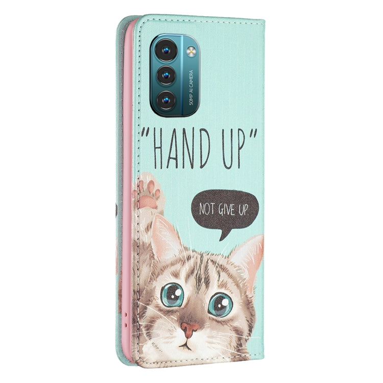 Custodia per telefono in pelle magnetica invisibile con motivo a disegno colorato, For Nokia G11 / G21