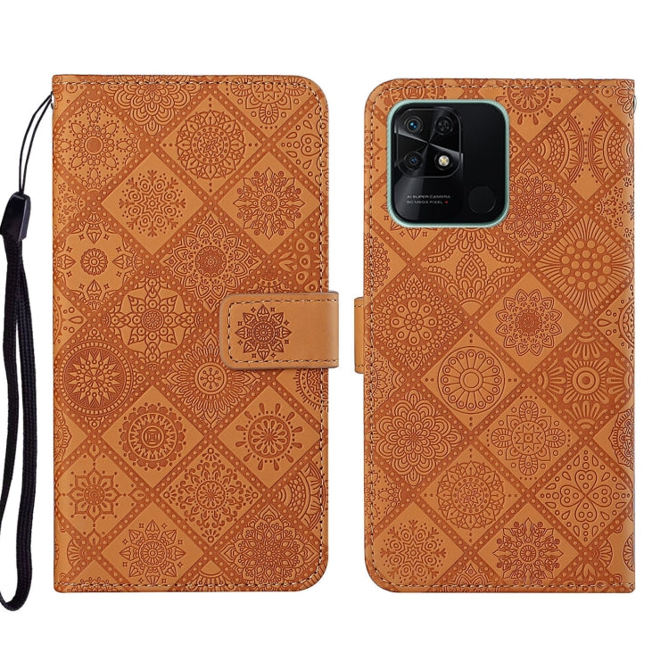 Custodia per cellulare in pelle con motivo goffrato stile etnico, For Xiaomi Redmi 10, For Xiaomi Redmi 10C, For Xiaomi Redmi K40