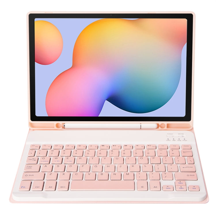 Custodia in pelle per tastiera Bluetooth color caramella A610B con slot per penna, For Samsung Galaxy Tab S6 Lite