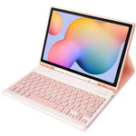 Custodia in pelle per tastiera Bluetooth color caramella A610B con slot per penna, For Samsung Galaxy Tab S6 Lite