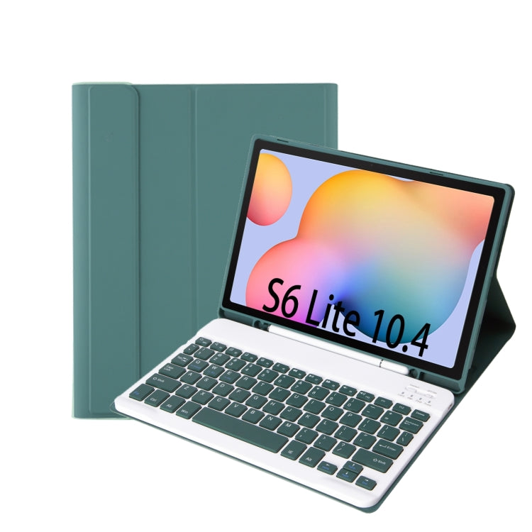 Custodia in pelle per tastiera Bluetooth color caramella A610B con slot per penna, For Samsung Galaxy Tab S6 Lite