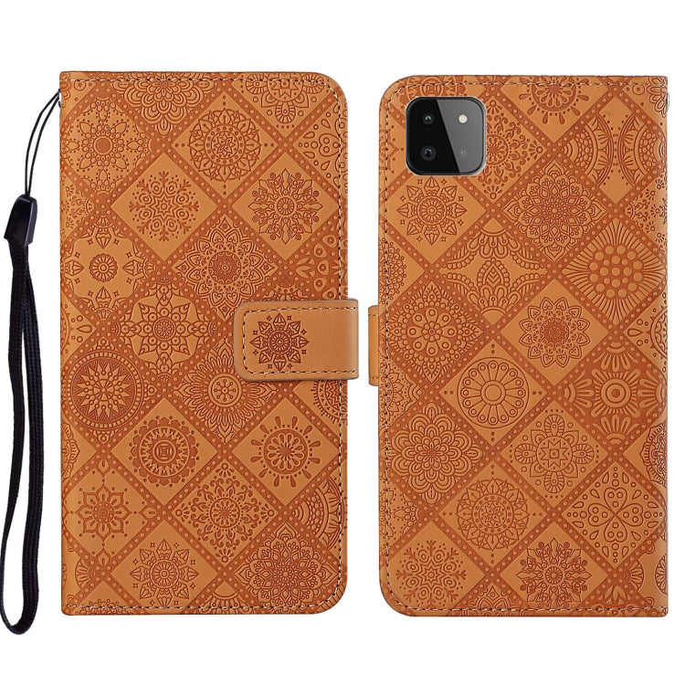 Custodia per cellulare in pelle con motivo goffrato stile etnico, For Samsung Galaxy A13 5G, For Samsung Galaxy A22 5G, For Samsung Galaxy A22 4G