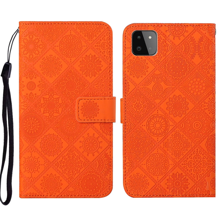 Custodia per cellulare in pelle con motivo goffrato stile etnico, For Samsung Galaxy A13 5G, For Samsung Galaxy A22 5G, For Samsung Galaxy A22 4G