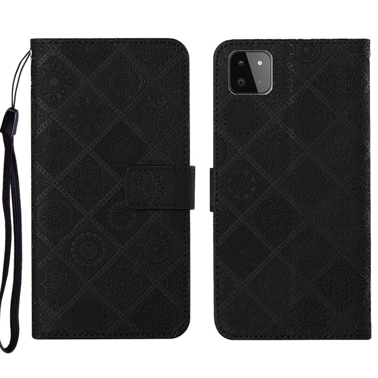 Custodia per cellulare in pelle con motivo goffrato stile etnico, For Samsung Galaxy A13 5G, For Samsung Galaxy A22 5G, For Samsung Galaxy A22 4G