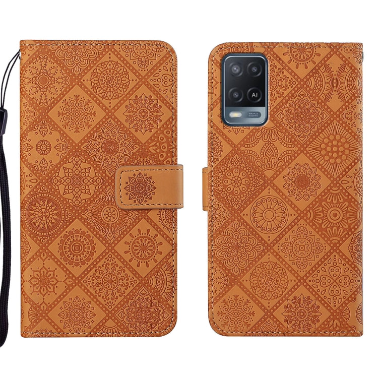 Custodia per cellulare in pelle con motivo goffrato stile etnico, For OPPO A54, For OPPO A74 4G, For OPPO A74 5G