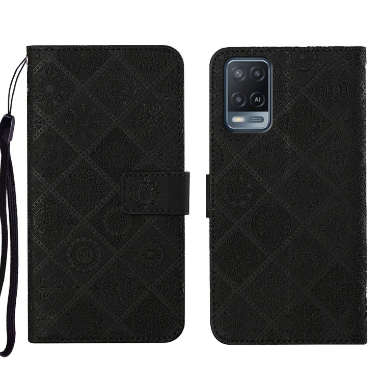 Custodia per cellulare in pelle con motivo goffrato stile etnico, For OPPO A54, For OPPO A74 4G, For OPPO A74 5G