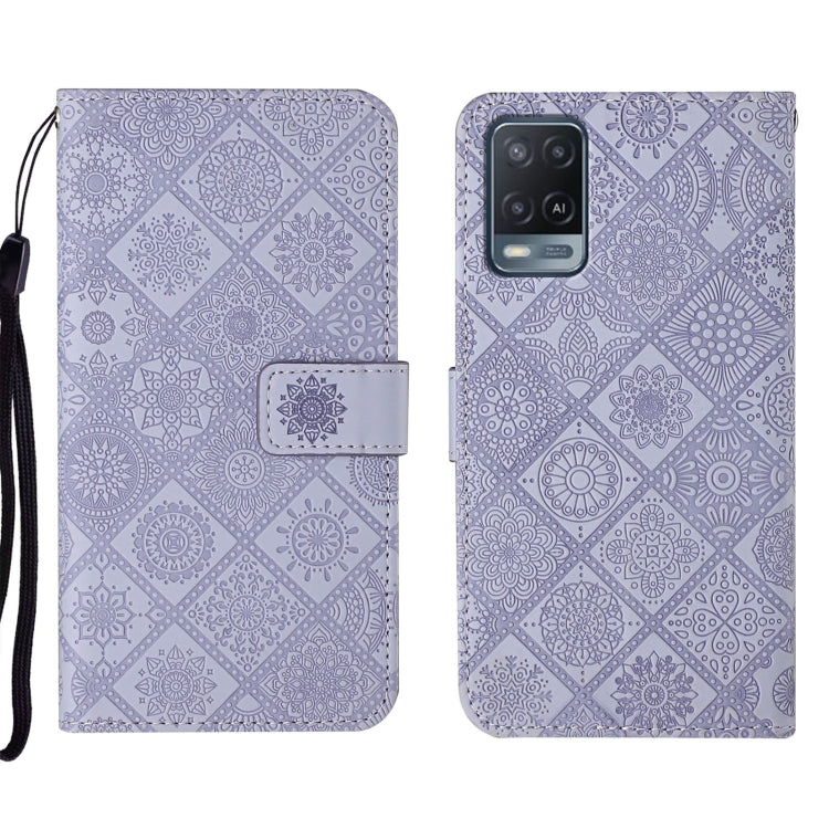 Custodia per cellulare in pelle con motivo goffrato stile etnico, For OPPO A54, For OPPO A74 4G, For OPPO A74 5G