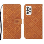 Custodia per cellulare in pelle con motivo goffrato stile etnico, For Samsung Galaxy A73 5G, For Samsung Galaxy S22+ 5G, For Samsung Galaxy S22 Ultra 5G