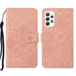 Custodia per cellulare in pelle con motivo goffrato stile etnico, For Samsung Galaxy A73 5G, For Samsung Galaxy S22+ 5G, For Samsung Galaxy S22 Ultra 5G