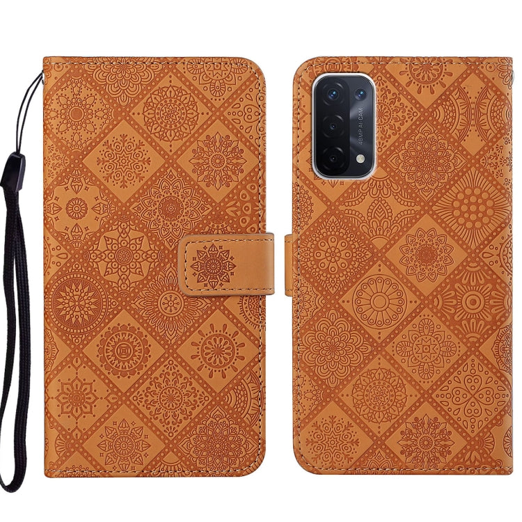 Custodia per cellulare in pelle con motivo goffrato stile etnico, For OPPO A54, For OPPO A74 4G, For OPPO A74 5G