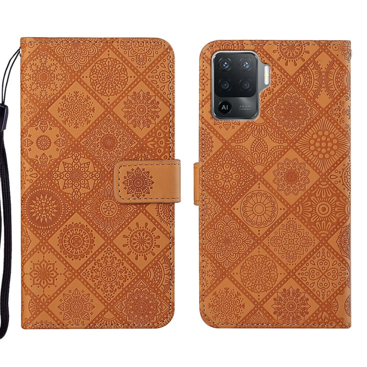 Custodia per cellulare in pelle con motivo goffrato stile etnico, For OPPO A94 4G, For Samsung Galaxy A03s 164mm, For Samsung Galaxy A13 4G