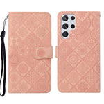 Custodia per cellulare in pelle con motivo goffrato stile etnico, For Samsung Galaxy A73 5G, For Samsung Galaxy S22+ 5G, For Samsung Galaxy S22 Ultra 5G