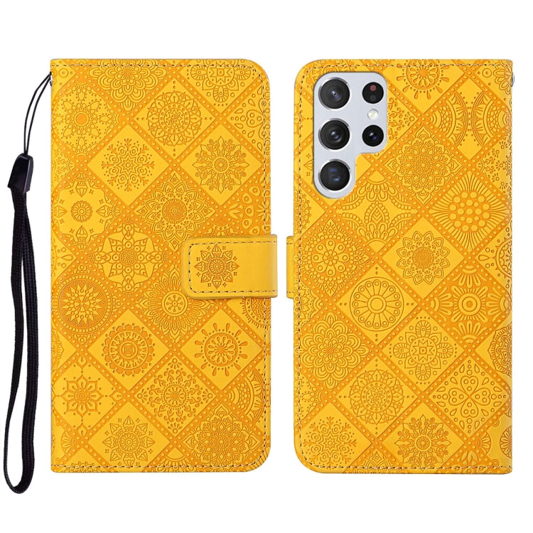 Custodia per cellulare in pelle con motivo goffrato stile etnico, For Samsung Galaxy A73 5G, For Samsung Galaxy S22+ 5G, For Samsung Galaxy S22 Ultra 5G