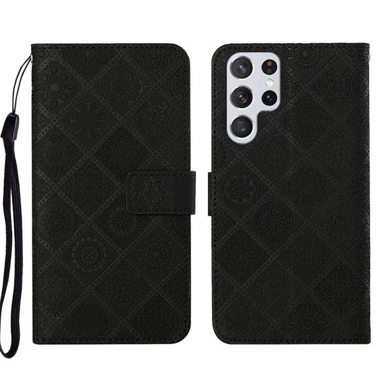 Custodia per cellulare in pelle con motivo goffrato stile etnico, For Samsung Galaxy A73 5G, For Samsung Galaxy S22+ 5G, For Samsung Galaxy S22 Ultra 5G