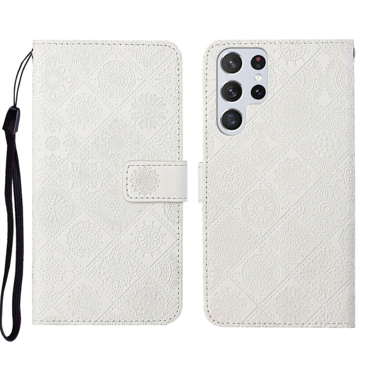 Custodia per cellulare in pelle con motivo goffrato stile etnico, For Samsung Galaxy A73 5G, For Samsung Galaxy S22+ 5G, For Samsung Galaxy S22 Ultra 5G
