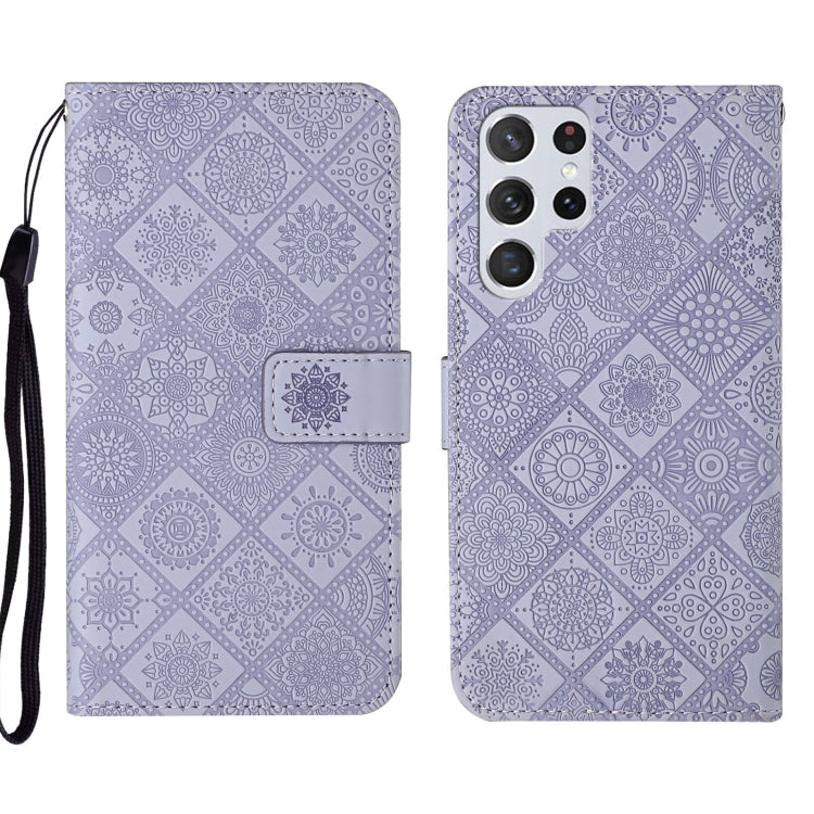 Custodia per cellulare in pelle con motivo goffrato stile etnico, For Samsung Galaxy A73 5G, For Samsung Galaxy S22+ 5G, For Samsung Galaxy S22 Ultra 5G