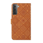Custodia per cellulare in pelle con motivo goffrato stile etnico, For Samsung Galaxy S22 5G